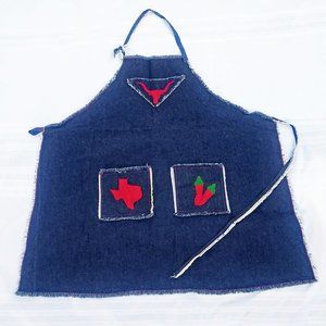 Denim Texas Longhorn Apron Hot Chili Pepper Texas Apron Steer Apron Cattle Ranch